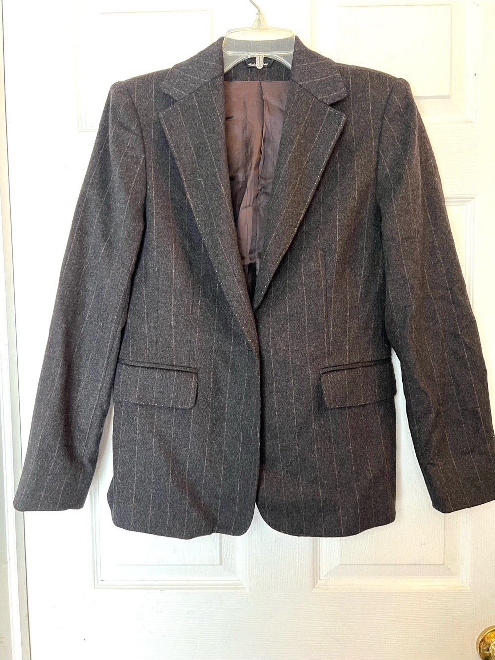 Men's Charcoal Pinstripe Blazer - Classic Tailored Sport Coat